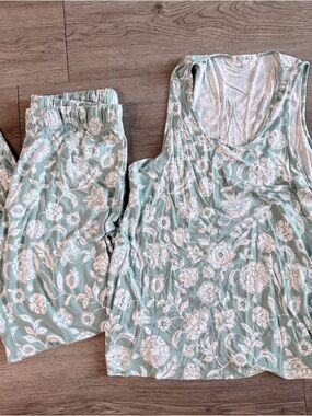 Lake Light Sage Floral Tank & Pant Loungewear Set